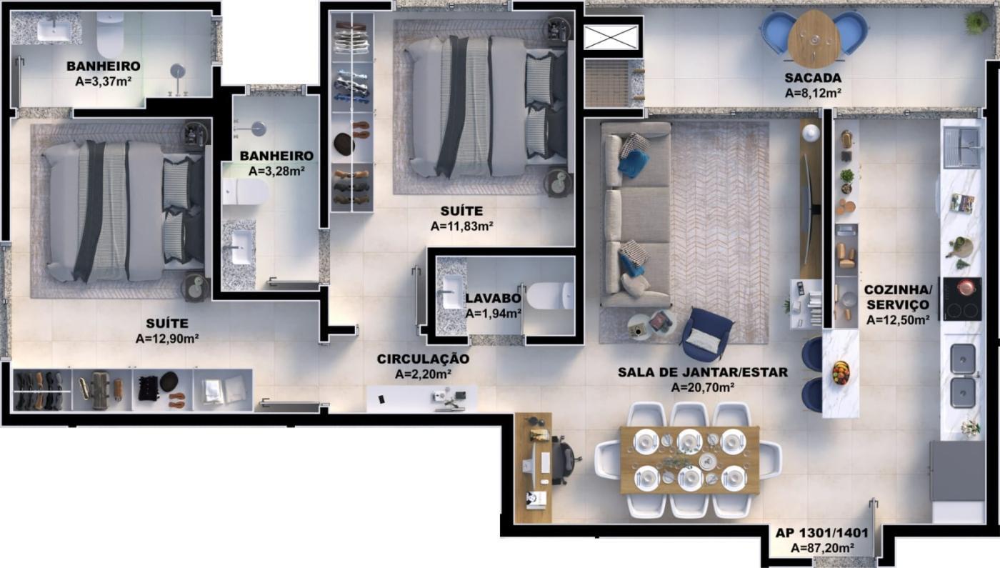 Apartamento, 2 quartos, 87 m² - Foto 10