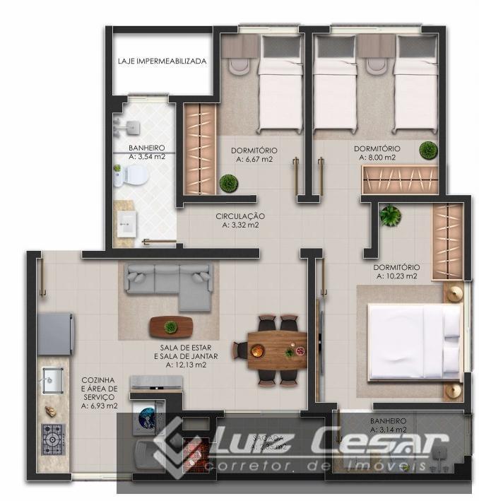 Apartamento, 3 quartos, 67 m² - Foto 7