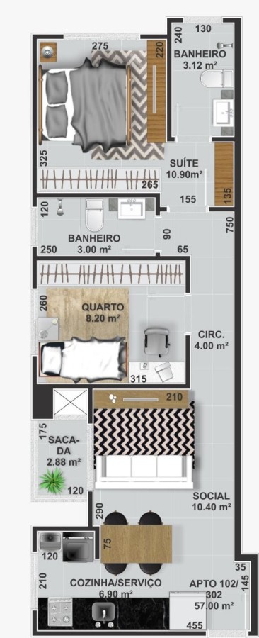 Apartamento, 2 quartos, 57 m² - Foto 15