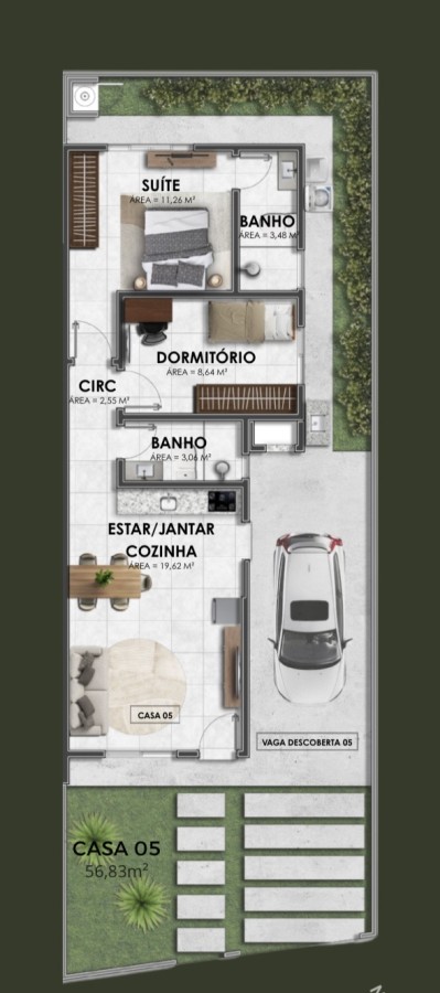 Casa, 2 quartos, 54 m² - Foto 2